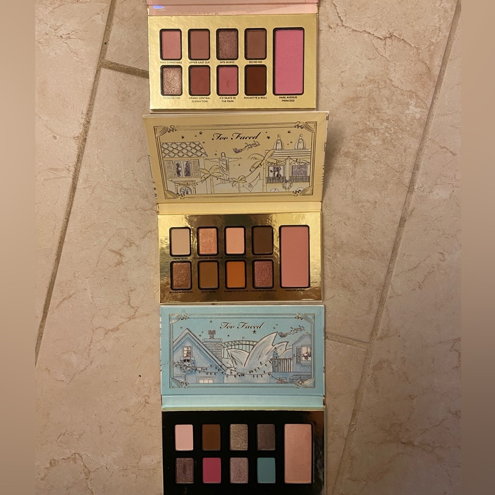 Set of 3 Holiday Tarte eyeshadow/blush palettes
